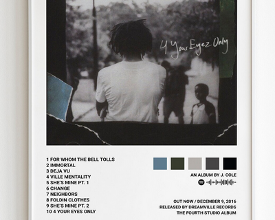 4 Your Eyez Only -  J. Cole  Poster, Album Cover Art, Personalized Gift
