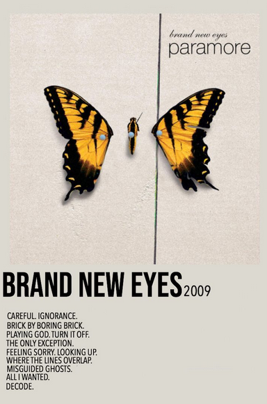 Brand New Eyes - Paramore Poster, Album Cover Art, Personalized Gift -  Archive1990