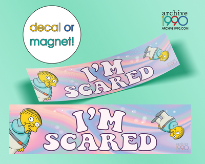 'I'm Scared' - Funny Meme Bumper Sticker / Magnet | Cute Magnets | Gen-Z Pink Accessories | Aesthetic