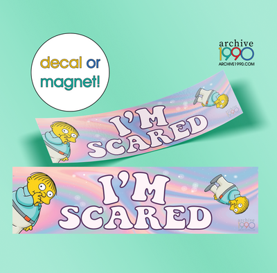 'I'm Scared' - Funny Meme Bumper Sticker / Magnet | Cute Magnets | Gen-Z Pink Accessories | Aesthetic