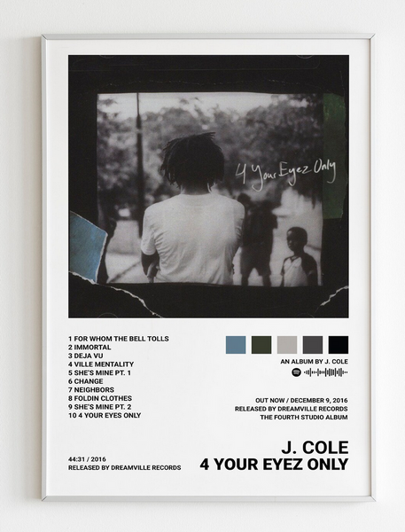 4 Your Eyez Only - J. Cole Poster, Album Cover Art, Personalized Gift ...