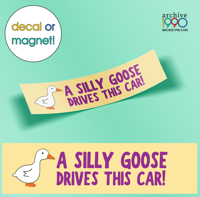 Silly Goose On Board'  Bumper Sticker / Decal / Magnet | Cute Magnets | Gen-Z Pink Accessories | Aesthetic