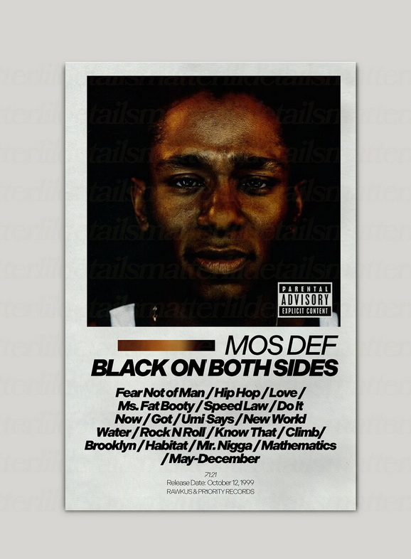 Black On Both Sides - Mos DEF Music Poster, Album Cover Art, Personali ...