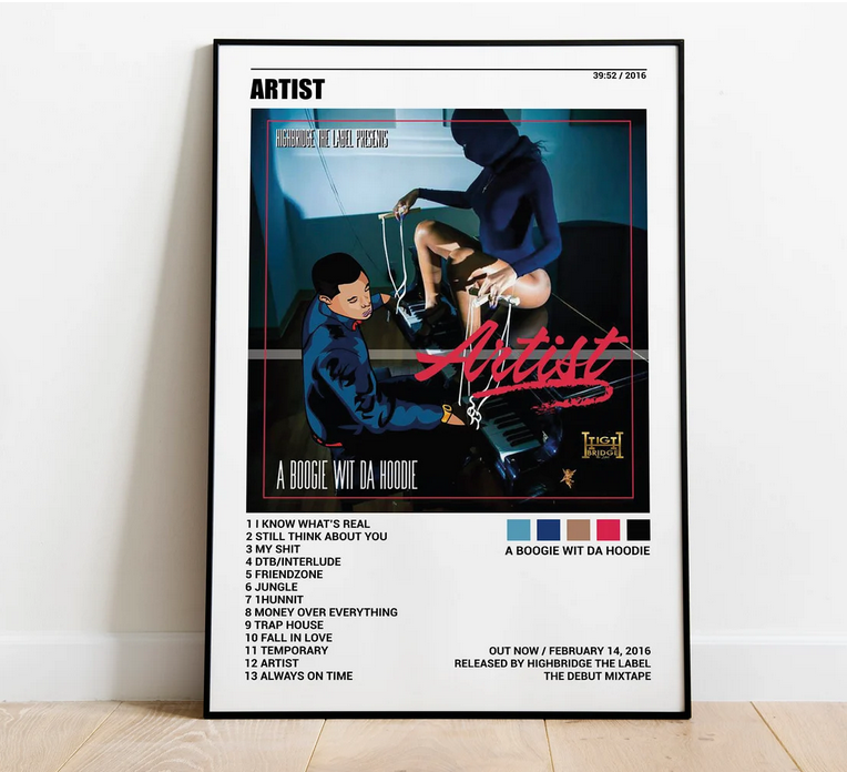 A Boogie Wit Da Hoodie - Da Hoodie Poster, Album Cover Art, Personalized Gift