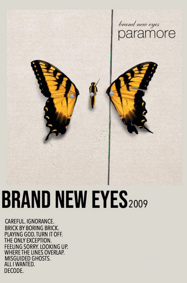 Brand New Eyes -  Paramore Poster, Album Cover Art, Personalized Gift