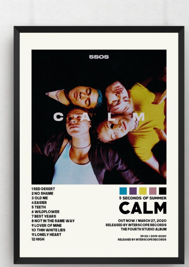 5 Seconds Of Summer - Calm  Poster, Album Cover Art, Personalized Gift