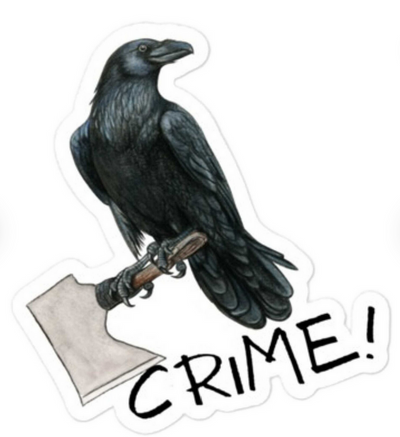 Crow With An Axe Sticker