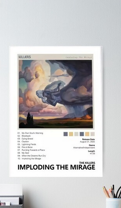 Imploding The Mirage - The killers Poster, Album Cover Art, Personalized Gift
