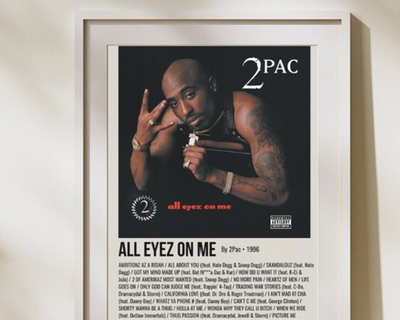 All Eyes On Me - Tupac Music Poster, Album Cover Art, Personalized Gift
