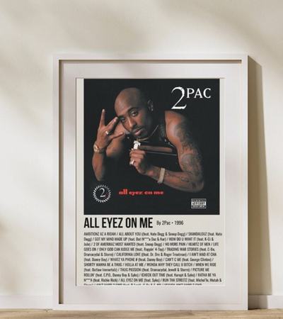 All Eyes On Me - Tupac Music Poster, Album Cover Art, Personalized Gift