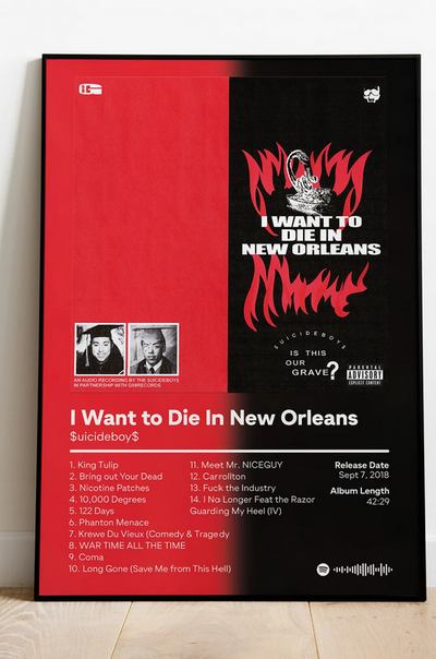 I Want To Die In New Orleans  Poster, Album Cover Art, Personalized Gift