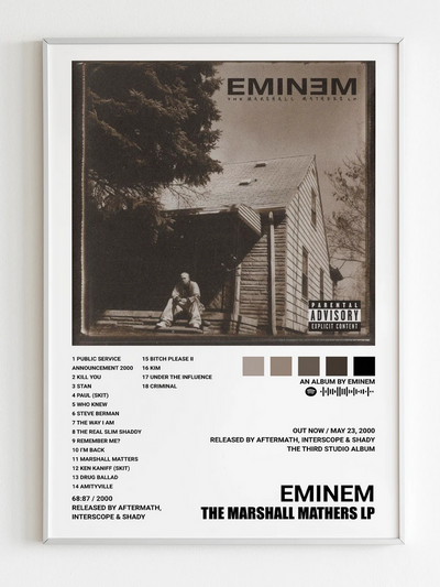 The Marshall Mathers LP - Eminem Poster, Album Cover Art, Personalized Gift