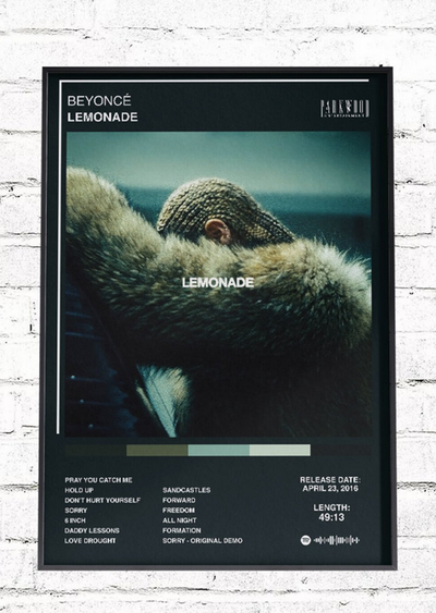 Lemonade -  Beyonce Poster, Album Cover Art, Personalized Gift