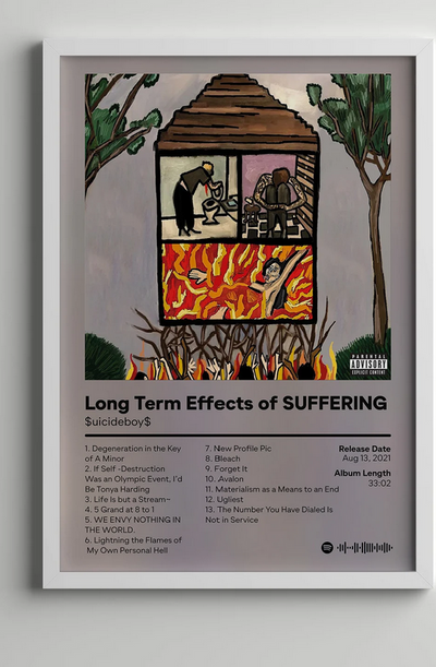 Long Term Effects Of Suffering -  Suicideboys Poster, Album Cover Art, Personalized Gift