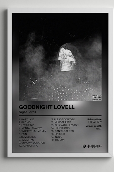 Goodnight Lovell -  Night Lovell Poster, Album Cover Art, Personalized Gift