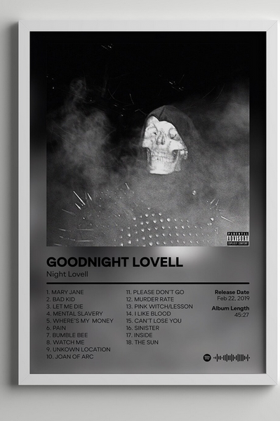 Goodnight Lovell - Night Lovell Poster, Album Cover Art, Personalized ...