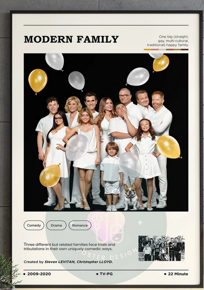 Modern Family -  Poster, Album Cover Art, Personalized Gift