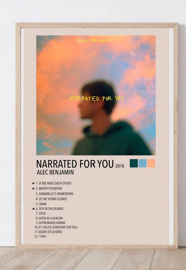 Narrated For You - Alec Benjamin Poster, Album Cover Art, Personalized Gift