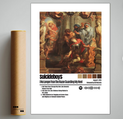 I No Longer Fear The Razor Guarding My Heel -  Suicideboys Poster, Album Cover Art, Personalized Gift
