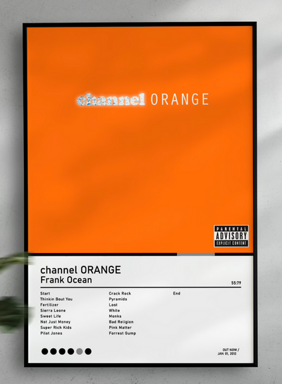 Channel Orange -  Frank Ocean Poster, Album Cover Art, Personalized Gift