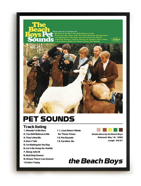 Pet Sounds - The Beach Boys Poster, Album Cover Art, Personalized Gift ...