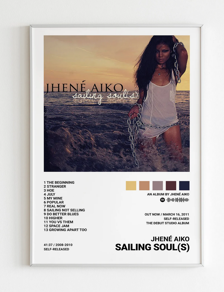 Sailing Souls Jhene Aiko Poster, Album Cover Art, Personalized Gift