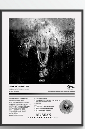 Dark Sky Paraside - Big Sean Poster, Album Cover Art, Personalized Gift