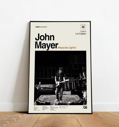 Where The Light Is -  John Mayer Music Poster, Album Cover Art, Personalized Gift