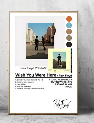 Wish You Were Here - Pink Floyd Poster, Album Cover Art, Personalized Gift