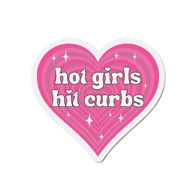 'Hot Girls Hit Curbs' Heart Bumper Sticker