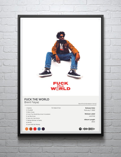 Fuck The World -  Brent Faiyaz Music Poster, Album Cover Art, Personalized Gift