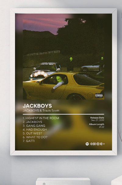 JACKBOYS -  Travis Scott Music Poster, Album Cover Art, Personalized Gift