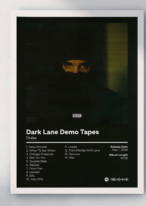 Dark Lane Demo Tapes - Drake Music Poster, Album Cover Art